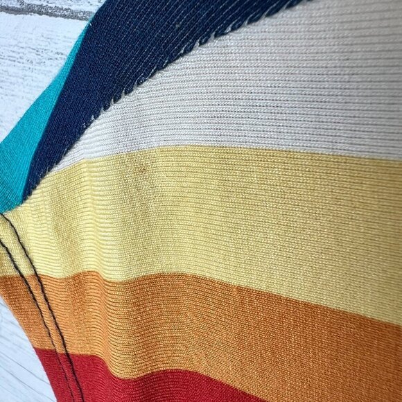 ModCloth Dress Womens Size Large Colorful Striped Elastic Waist Comfort Jersey - Picture 7 of 16